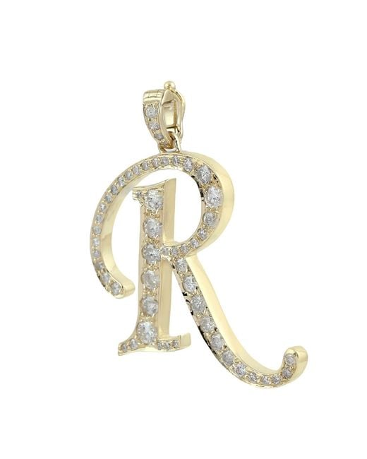 Artisan Metallic Diamond Letter R Initial Pendant