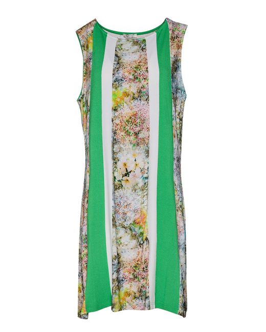 Conquista Green Floral A Line Dress Plus Size
