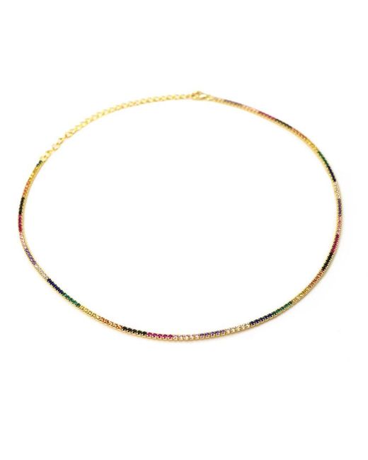 SHYMI Metallic Thin Tennis Necklace