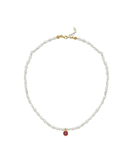 LINYA JEWELLERY Metallic Cosmic Small Pearl Zodiac Necklace Birthstone