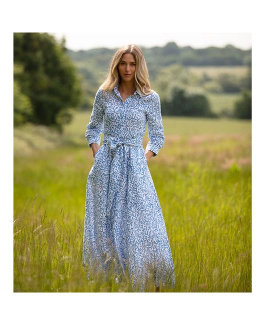 Antra Designs Blue Sea Breeze Linen Dress