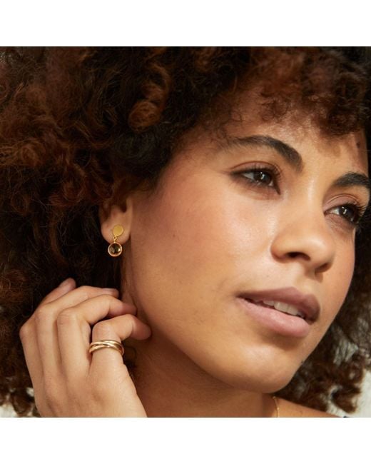 Auree Jewellery Metallic Salina Citrine & Vermeil Disc Earrings