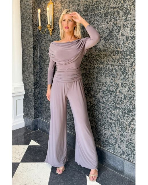 Atom Label Purple Carbon Jumpsuit With Sleeve