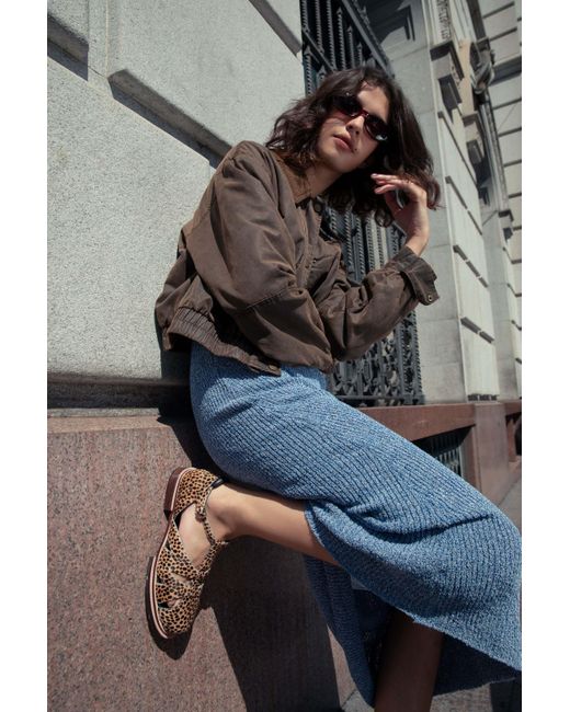 Mafalda Black Maite Animal Print Fisherman Sandals