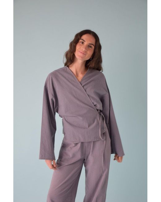 Mind Traveler Purple Gingham Balloon Alea Trousers