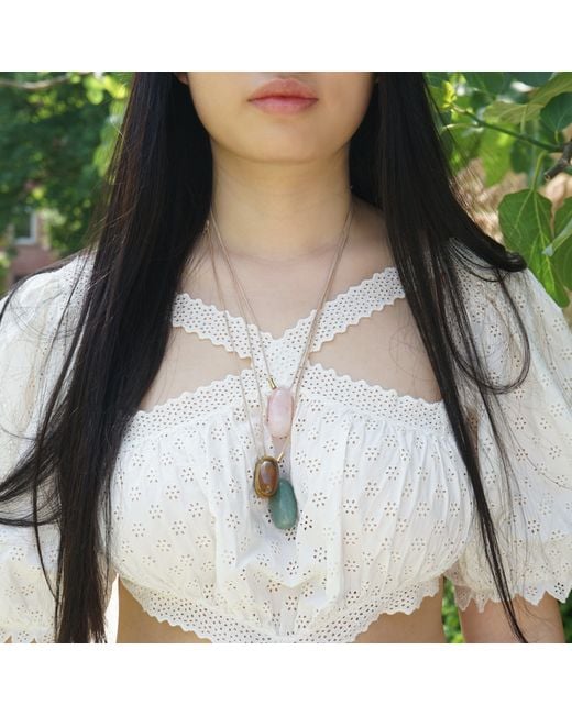 Smilla Brav White Neutrals Rose Quartz Necklace