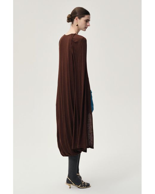 FRONT ROW SHOP Brown Opera Twisted Jersey Dress Cocoa