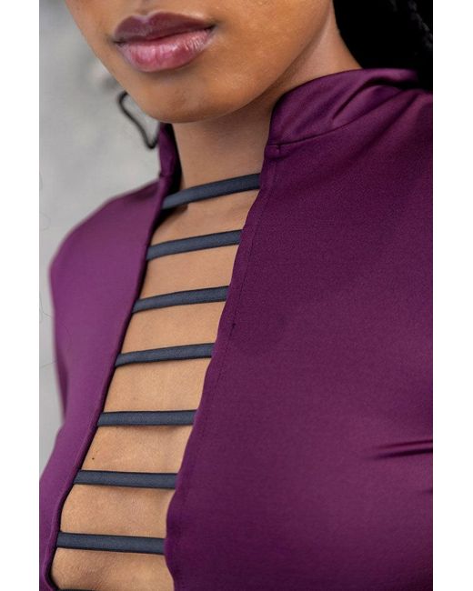 Monzlapur New York Purple Cropped Top With Straps