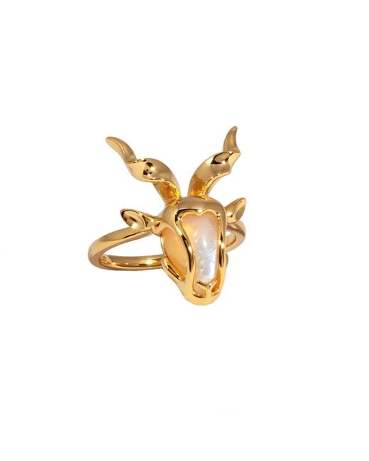 MARIE JUNE Jewelry Metallic Ethereal Goat Moonstone Ring