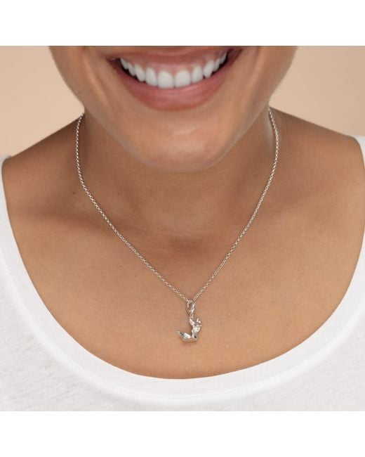 Lily Charmed Metallic Sterling Origami Fox Charm Necklace