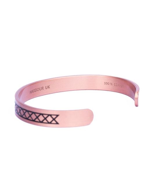 Harbour Uk Pink Eir Viking Solid Copper Cuff for men