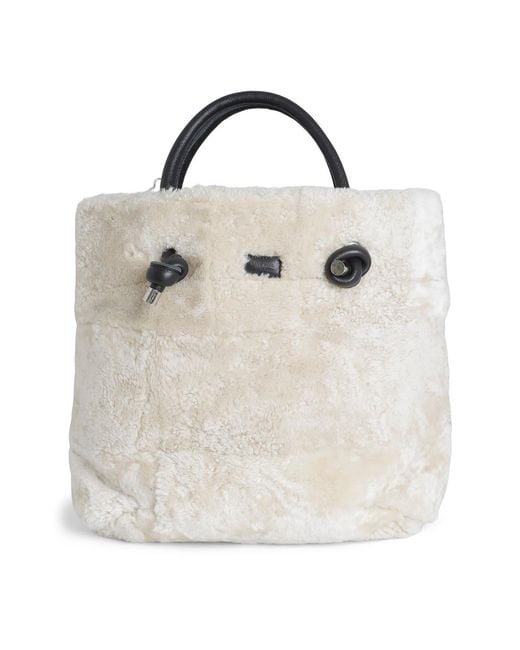 tirillm White Lea Bucket Bag