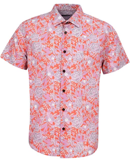 Lords of Harlech Pink Scott Handcut Floral Shirt for men