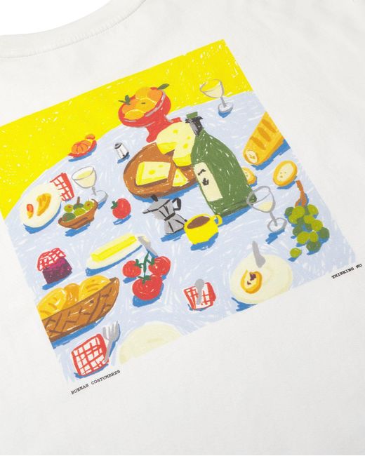 Thinking Mu White Costumbres Aaron T-Shirt for men