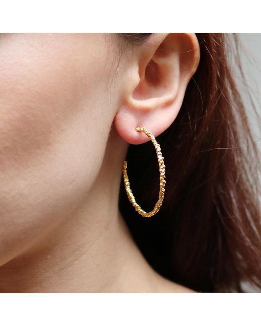 MOUNIR LONDON Metallic Vermeil Bubbled Hoop Earrings