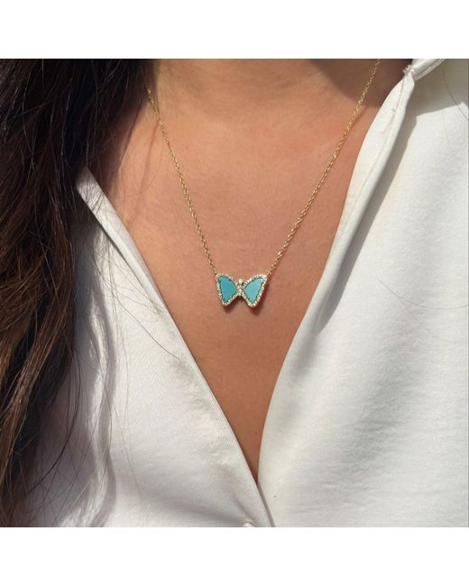 KAMARIA Blue Mini Butterfly Necklace