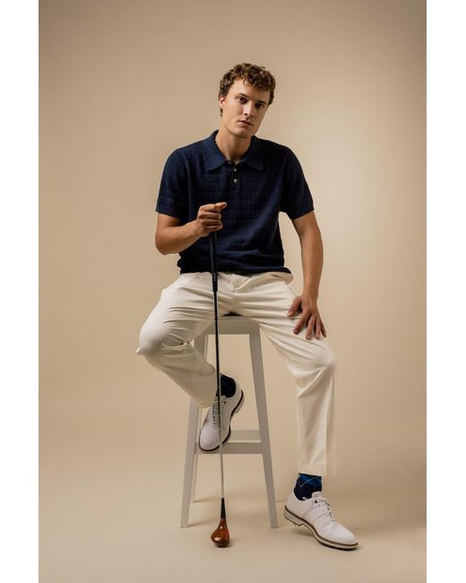 FELLA SWIM Blue Lionel Knitted Polo for men