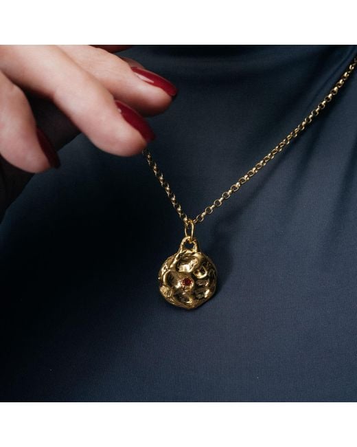 Moca Jewellery Metallic Moon Gem Necklace