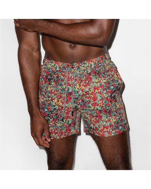 Playaluxe Red Tulum Volley Swim Trunk Coral Calypso for men