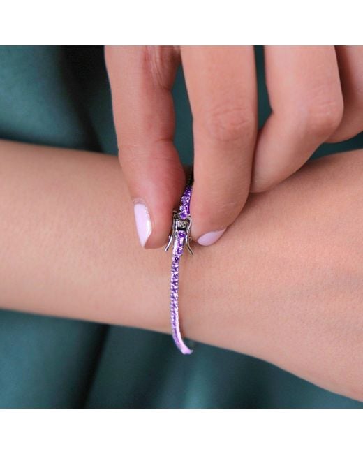 Harfi Metallic Alexandrite Gemstone Sterling Tennis Bracelet