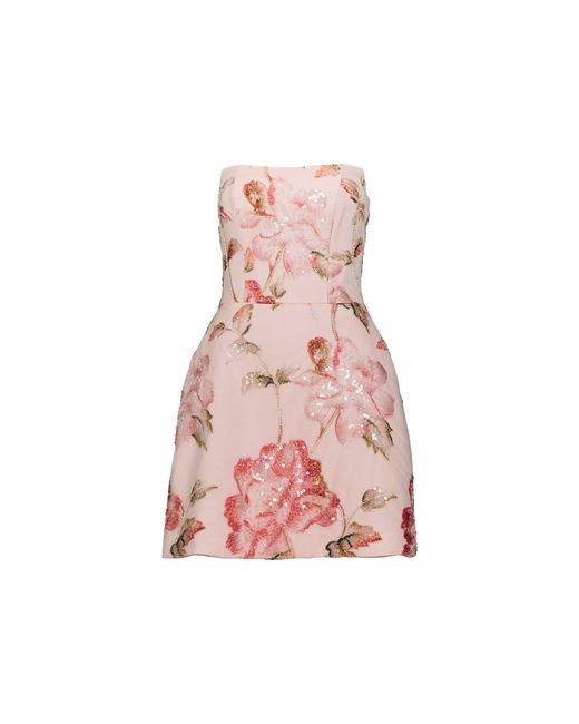 Justin Tong Pink Ellaire Beaded Mini Dress