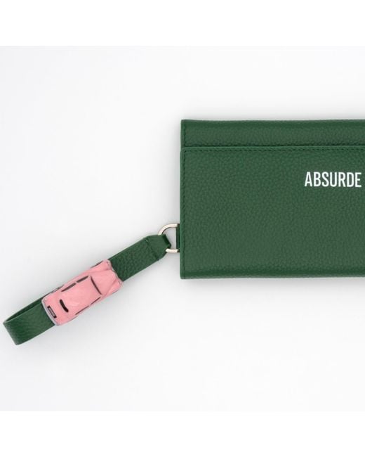 Absurde Green Parking Leather Bifold Wallet