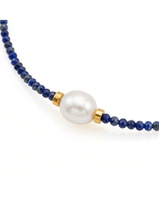 Jaredjamin Metallic Rowan Necklace Lapis Lazuli