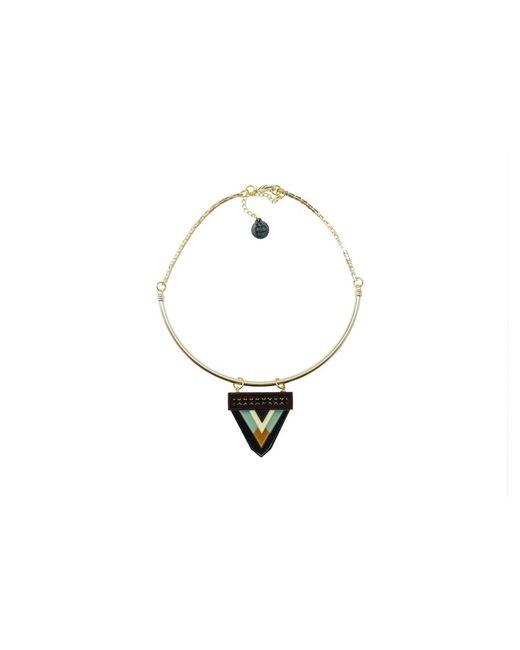 Gissa Bicalho Metallic Acrylic Handmade Necklace Kit Kuntur Mustard