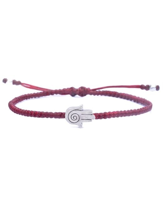 Harbour Uk Red Hamsa Rope Bracelet