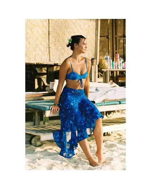 Blackbough Swim Blue Phoebe Asymmetrical Skirt Cyanotype