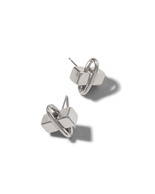 Jaredjamin White Blockbuster Stud Post Earrings