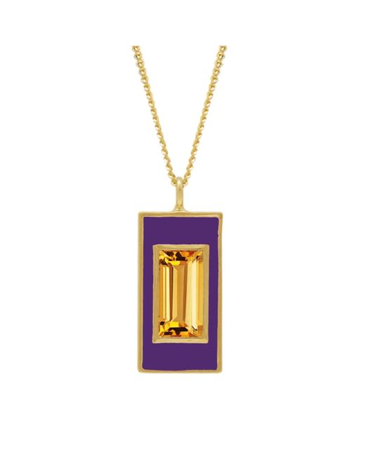 Augustine Jewels White Citrine Purple Enamel Necklace