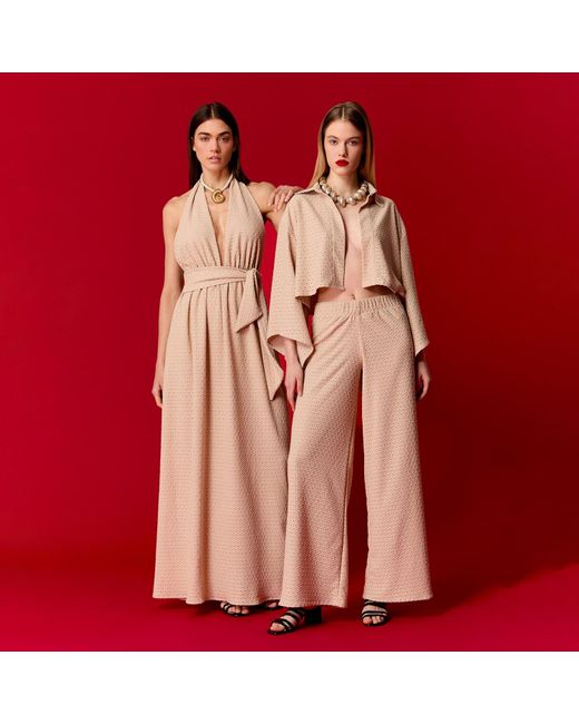 Nur Karaata Pink Neutrals Naomi Pant Shirt Set