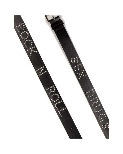 Stuart Trevor Black S'X D'Ugs & Rock N Roll Studded Leather Thin Belt