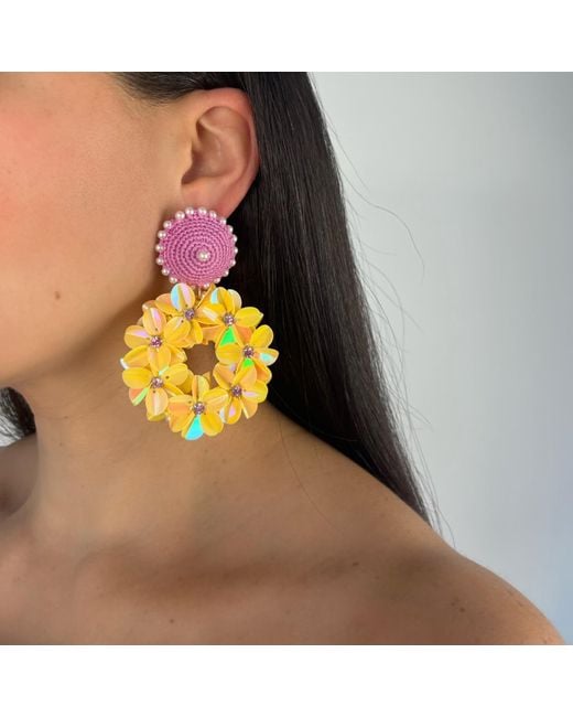 PINAR OZEVLAT Pink Petite Yasmine Hoops