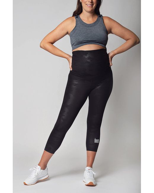 Duofit Maternity Activewear Blue Camo Betty Crop Leggings