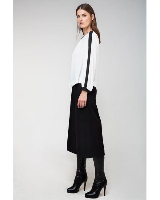 Conquista Black High-Waisted Wide Leg Trousers