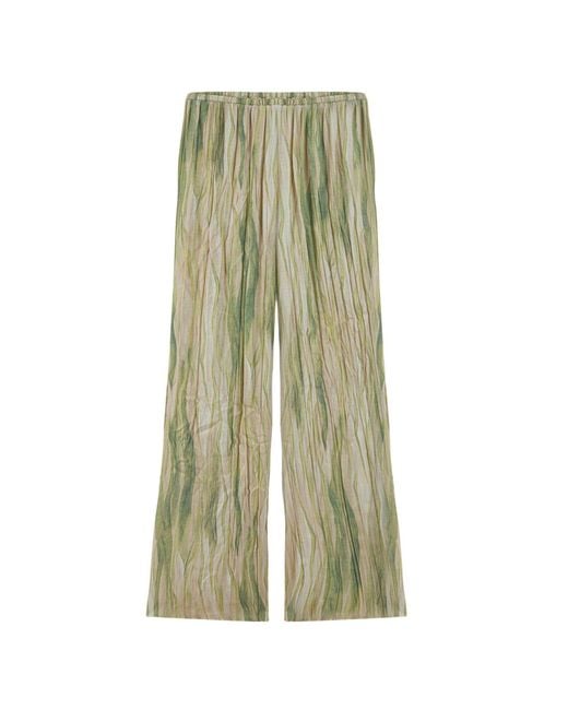Nocturne Green Abstract Print Straight Leg Trousers