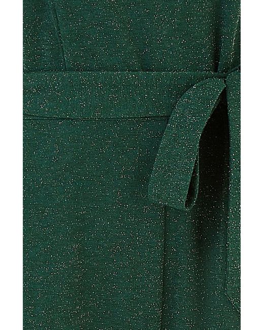 Yumi' Green Sparkle Stretch Bardot Jumpsuit