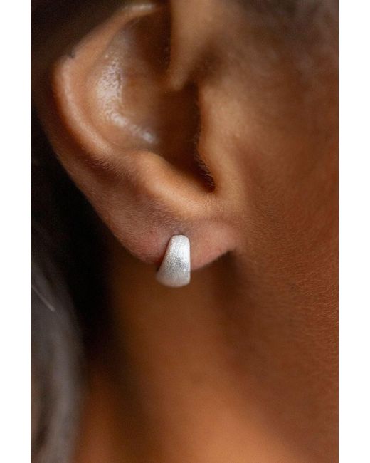 Claire Hill Designs Metallic Brushed Chunky Huggie Hoops