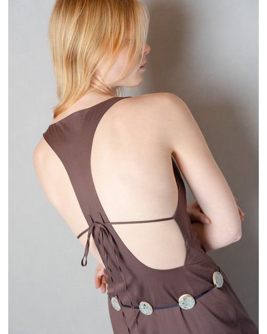 Anemoia Brown Aurelia Poplin Midi Dress