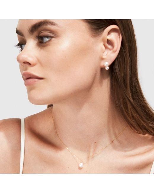 Ora Pearls Metallic Pearl Fine Chain Necklace