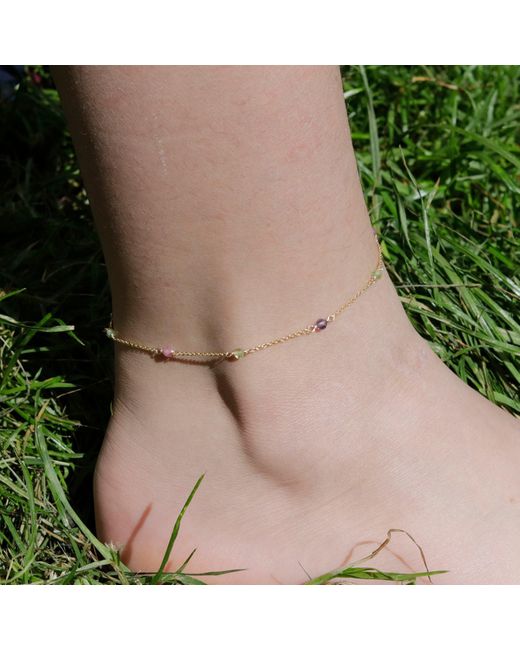 MOUNIR LONDON Metallic Multicoloured Beaded Anklet