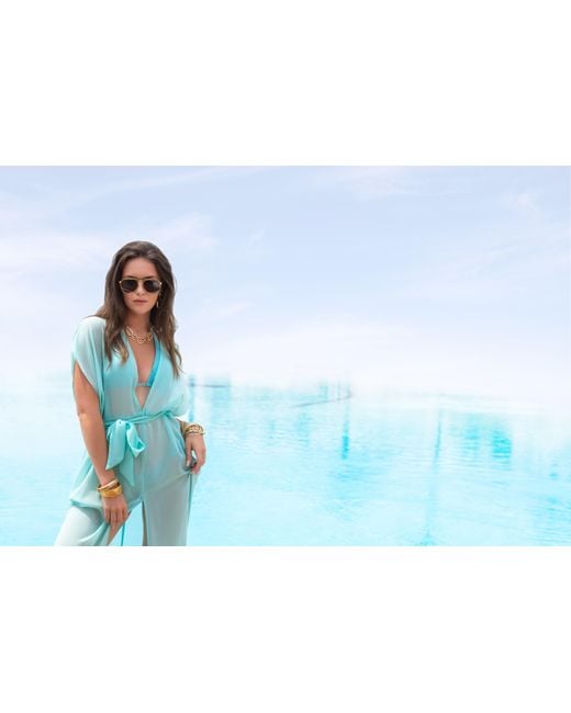 Leyla Maya Ltd Green Sophia Sheer Long Beach Dress