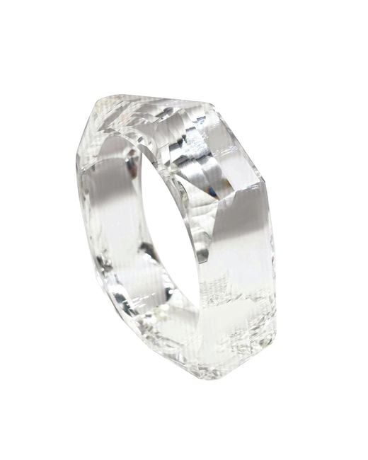 Michael Nash Jewelry White Neutrals Susanna Crystal Faceted Acrylic Bangle