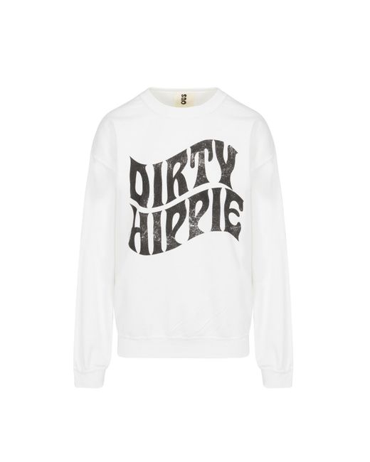 Meghan Fabulous White Dirty Hippie Sweatshirt