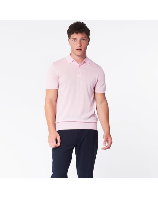 George Patrick Pink Lemonade Cashmere Polo Shirt for men