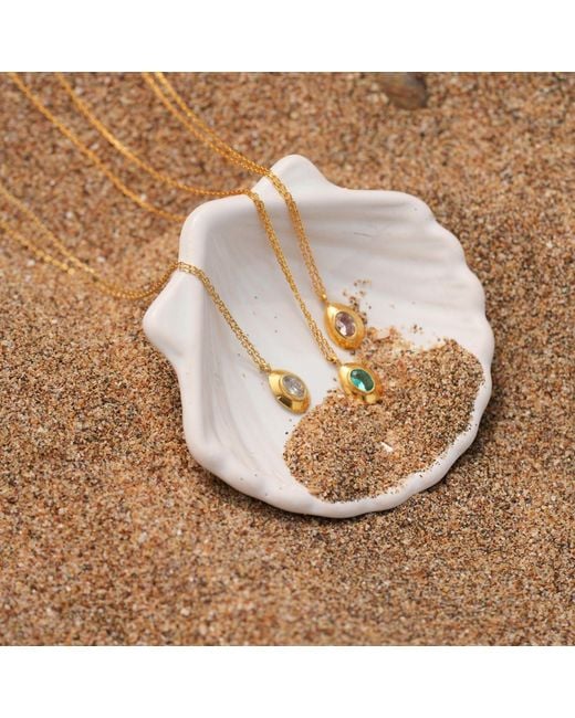 LINYA JEWELLERY Metallic Ella Oval Necklace