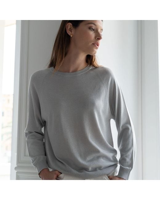 Bel Cashmere Gray Chelsea Cashmere And Silk Pearl