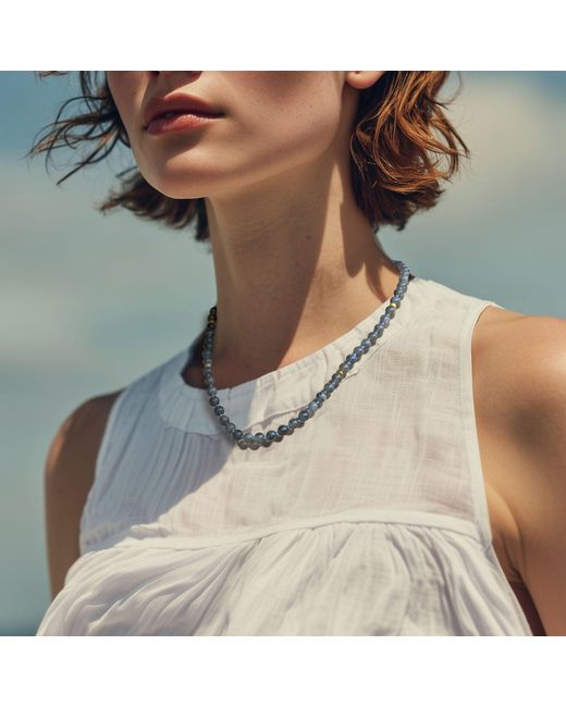 Bombyx House Metallic Labradorite Bead Necklace